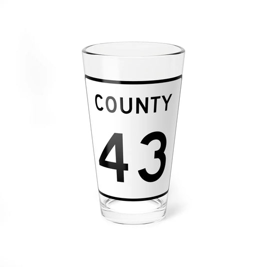 County 43 square (Minnesota) (Road Sign) Pint Glass 16oz 16oz - Go Mug Yourself