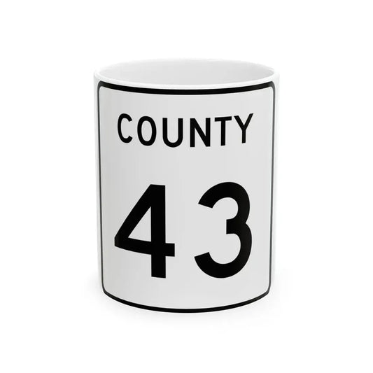 County 43 square (Minnesota) (Road Sign) White Coffee Mug 11oz - Go Mug Yourself