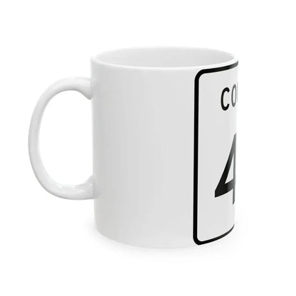 County 43 square (Minnesota) (Road Sign) White Coffee Mug - Go Mug Yourself