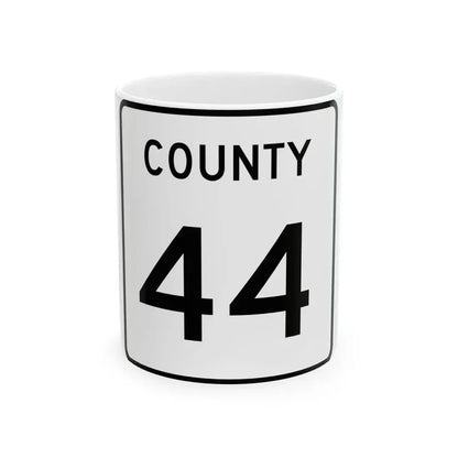 County 44 square (Minnesota) (Road Sign) White Coffee Mug 11oz - Go Mug Yourself