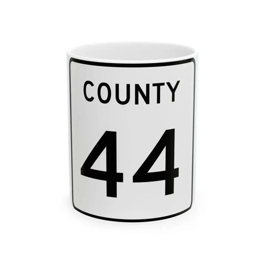 County 44 square (Minnesota) (Road Sign) White Coffee Mug 11oz - Go Mug Yourself