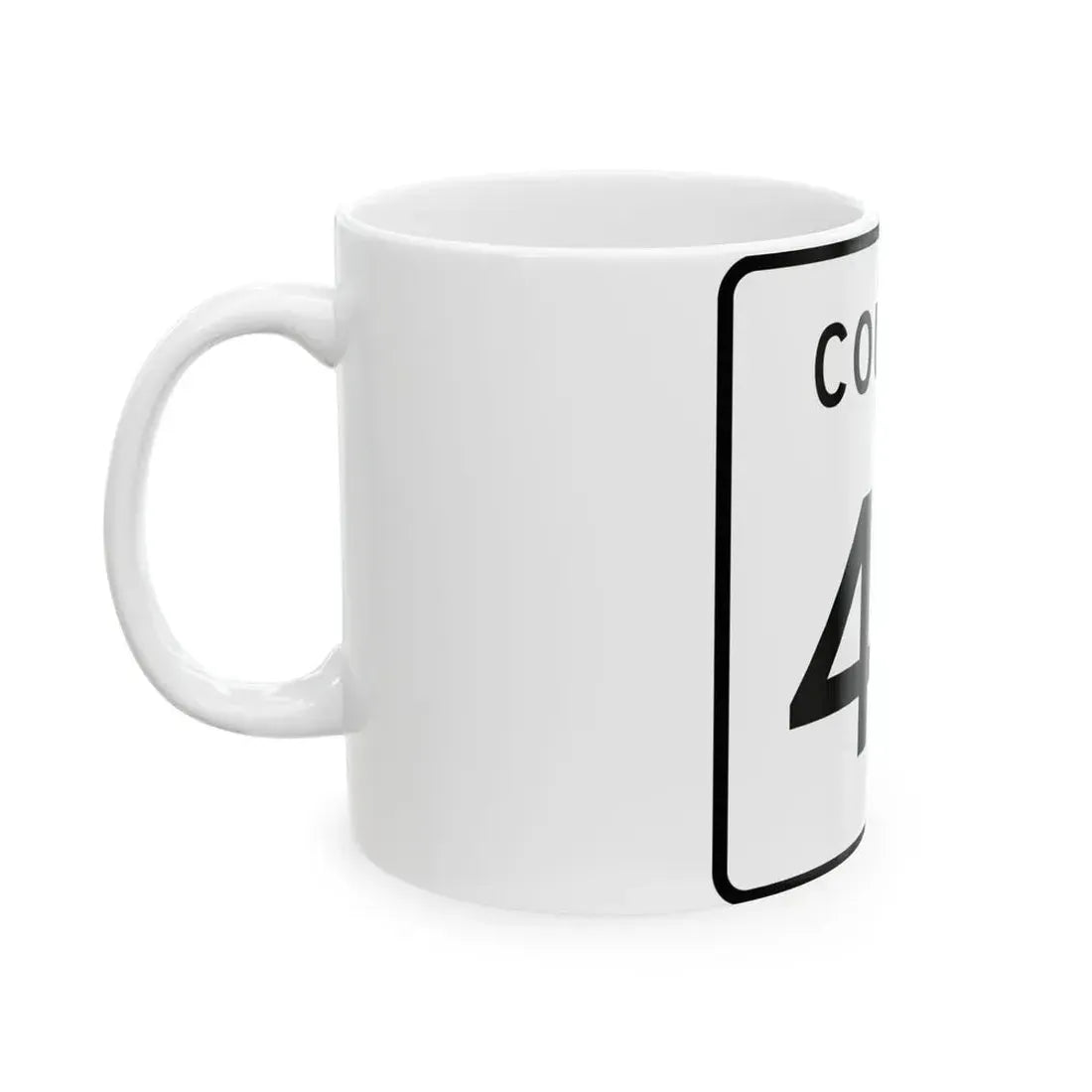 County 44 square (Minnesota) (Road Sign) White Coffee Mug - Go Mug Yourself