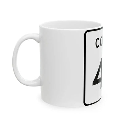 County 44 square (Minnesota) (Road Sign) White Coffee Mug - Go Mug Yourself