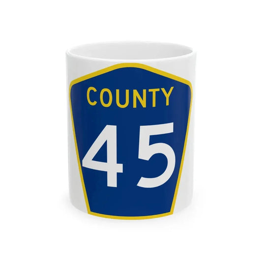 County 45 MN (Minnesota) (Road Sign) White Coffee Mug 11oz - Go Mug Yourself