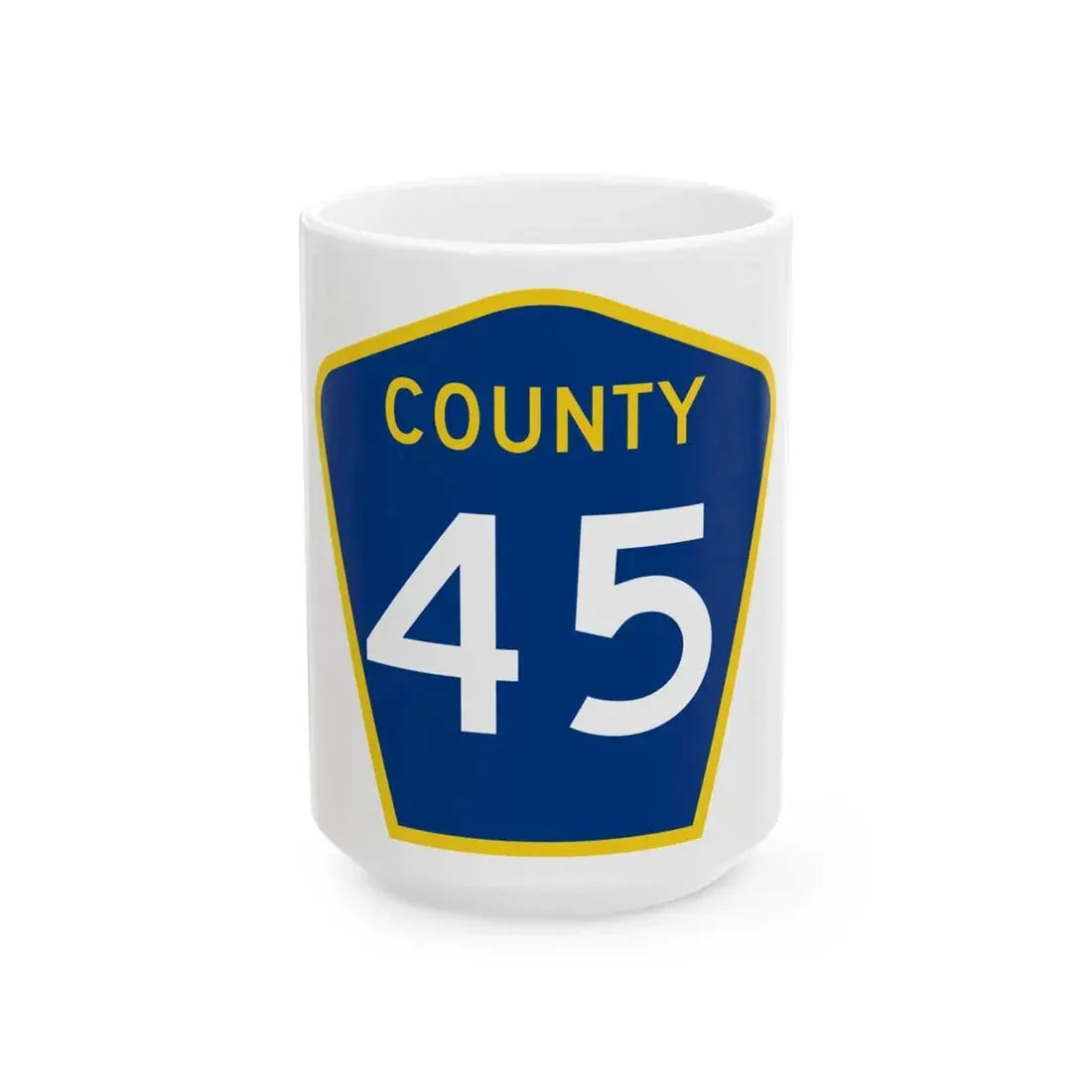 County 45 MN (Minnesota) (Road Sign) White Coffee Mug 15oz - Go Mug Yourself