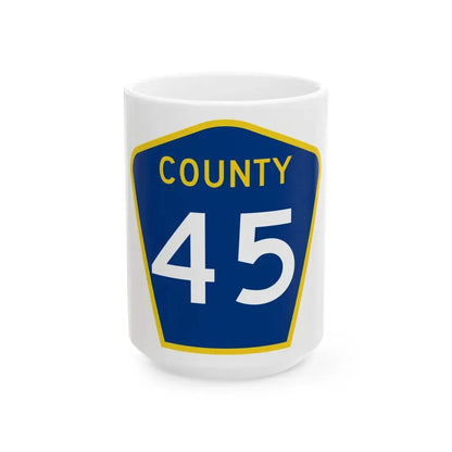 County 45 MN (Minnesota) (Road Sign) White Coffee Mug 15oz - Go Mug Yourself