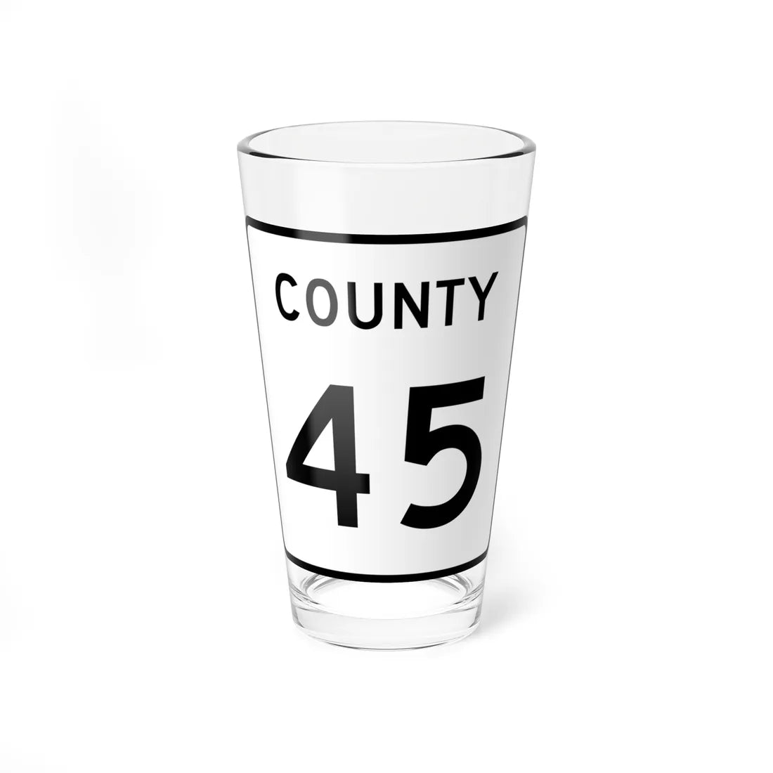 County 45 square (Minnesota) (Road Sign) Pint Glass 16oz 16oz - Go Mug Yourself