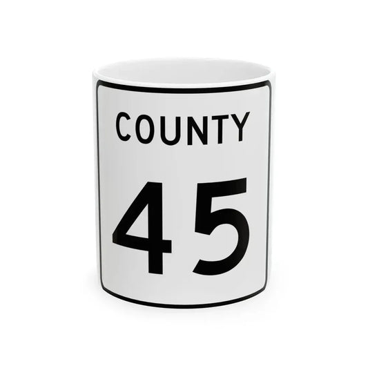 County 45 square (Minnesota) (Road Sign) White Coffee Mug 11oz - Go Mug Yourself