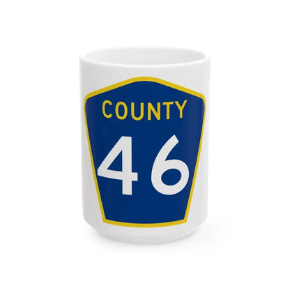 County 46 MN (Minnesota) (Road Sign) White Coffee Mug 15oz - Go Mug Yourself