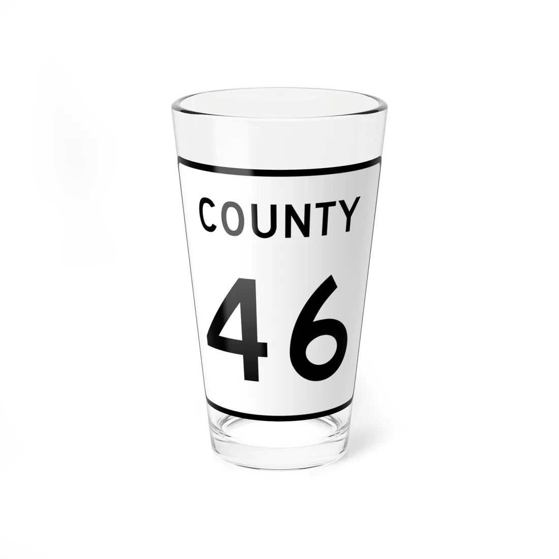 County 46 square (Minnesota) (Road Sign) Pint Glass 16oz 16oz - Go Mug Yourself