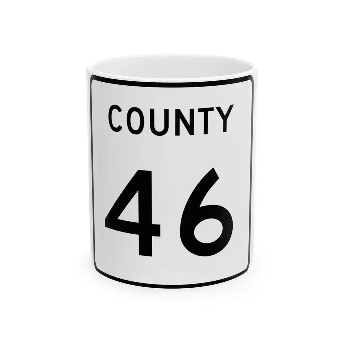 County 46 square (Minnesota) (Road Sign) White Coffee Mug 11oz - Go Mug Yourself