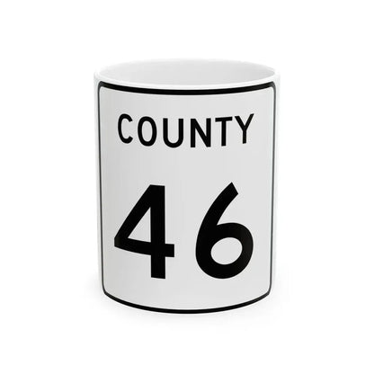 County 46 square (Minnesota) (Road Sign) White Coffee Mug 11oz - Go Mug Yourself
