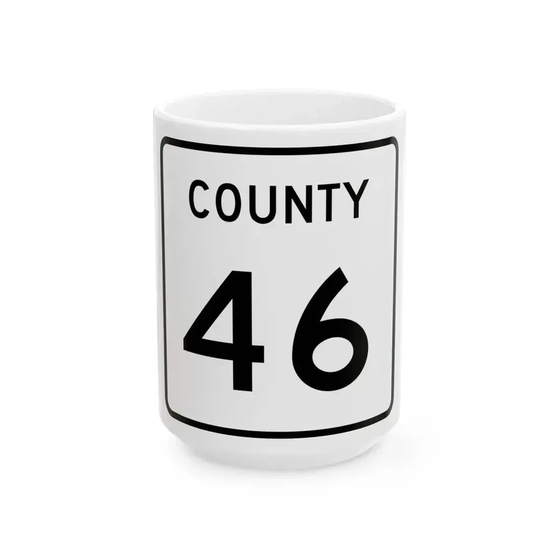 County 46 square (Minnesota) (Road Sign) White Coffee Mug 15oz - Go Mug Yourself
