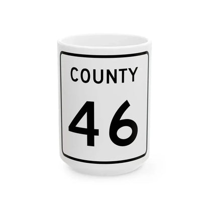 County 46 square (Minnesota) (Road Sign) White Coffee Mug 15oz - Go Mug Yourself