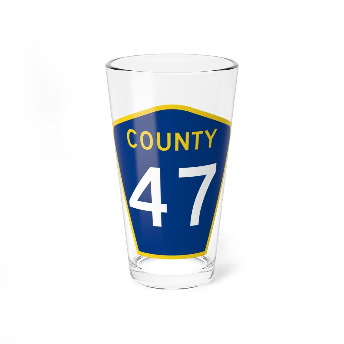 County 47 MN (Minnesota) (Road Sign) Pint Glass 16oz 16oz - Go Mug Yourself
