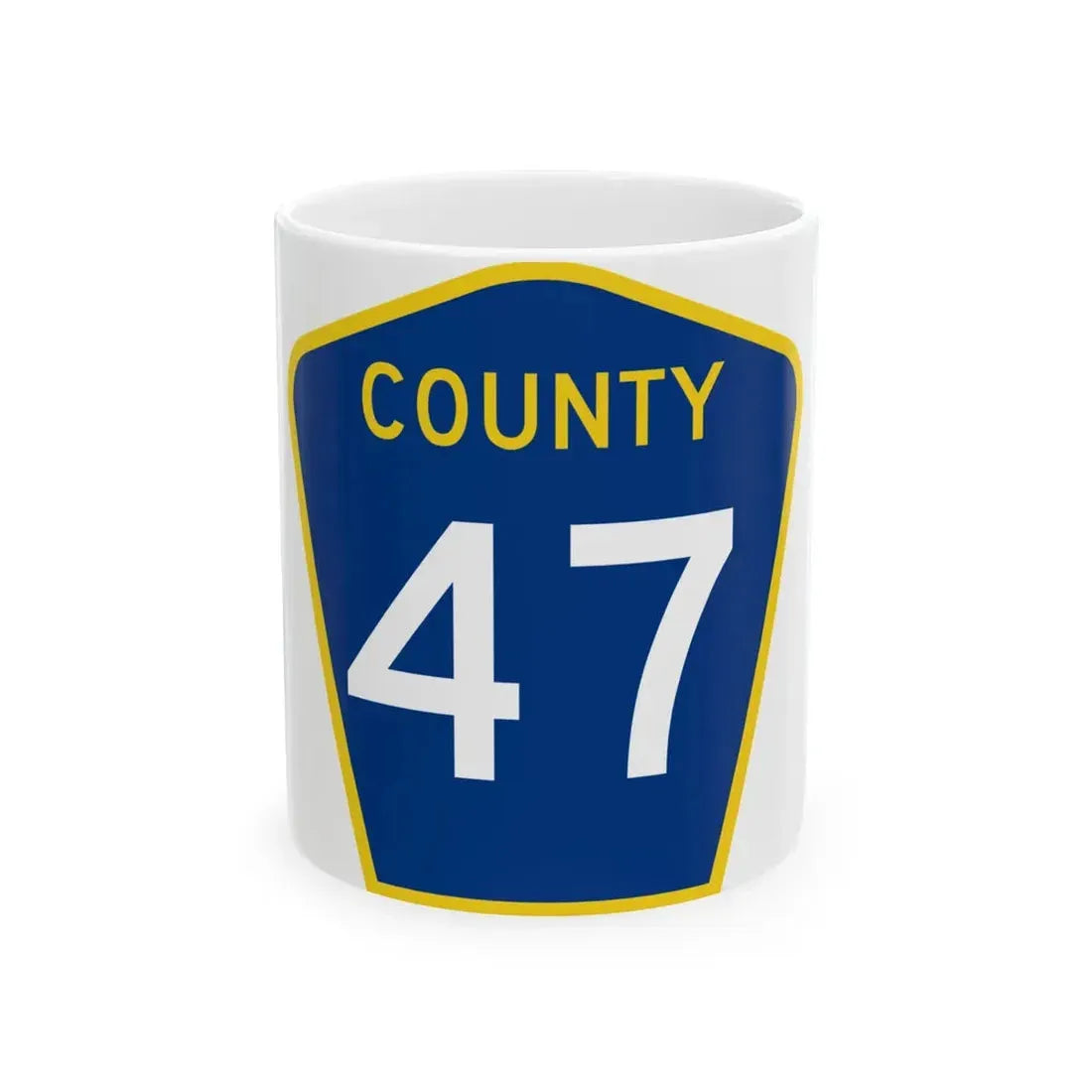 County 47 MN (Minnesota) (Road Sign) White Coffee Mug 11oz - Go Mug Yourself