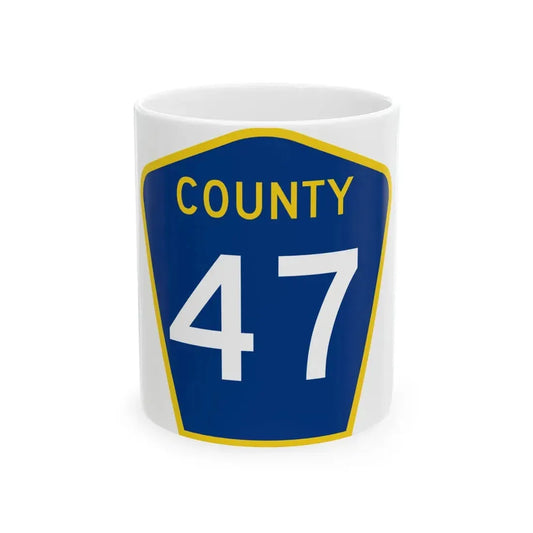 County 47 MN (Minnesota) (Road Sign) White Coffee Mug 11oz - Go Mug Yourself