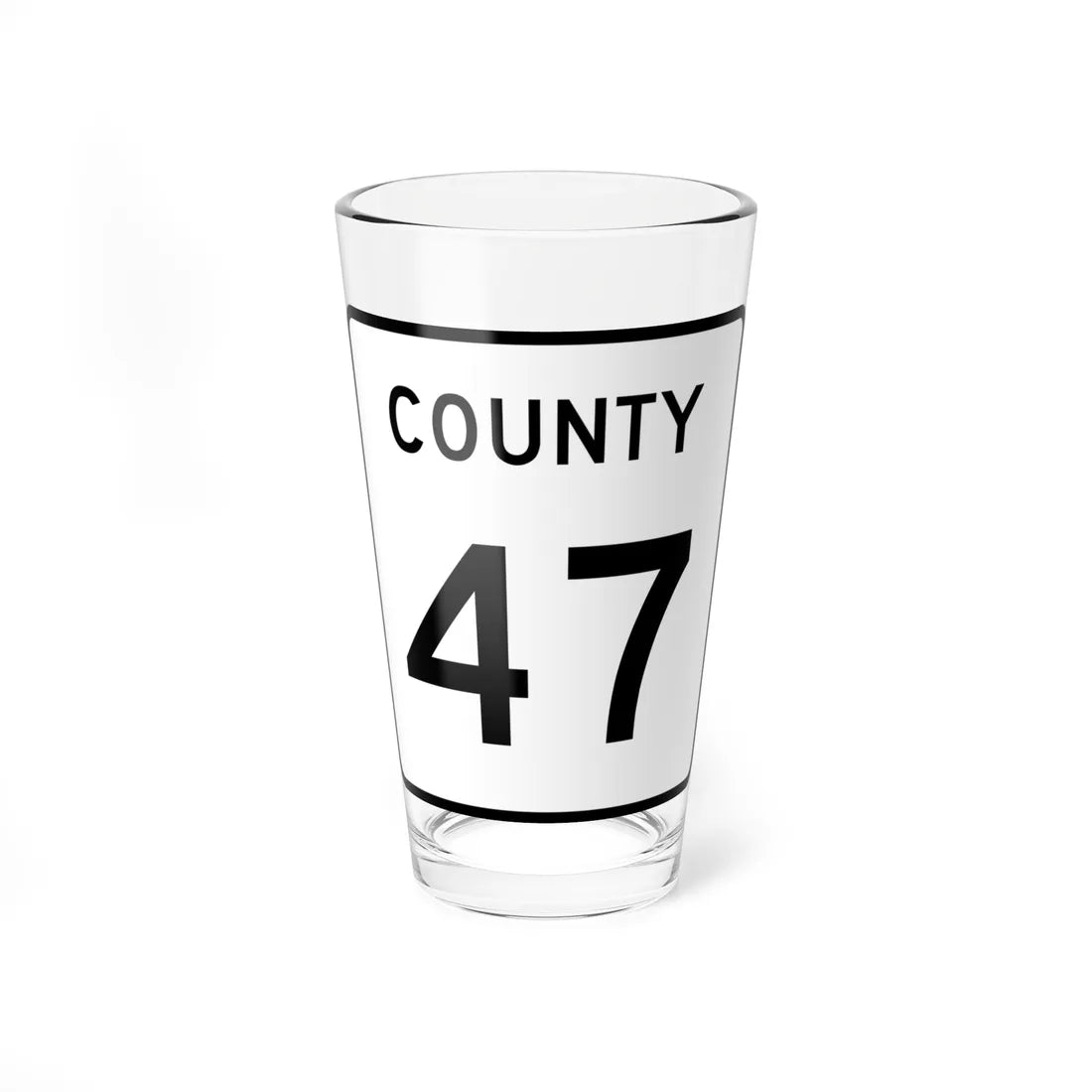 County 47 square (Minnesota) (Road Sign) Pint Glass 16oz 16oz - Go Mug Yourself