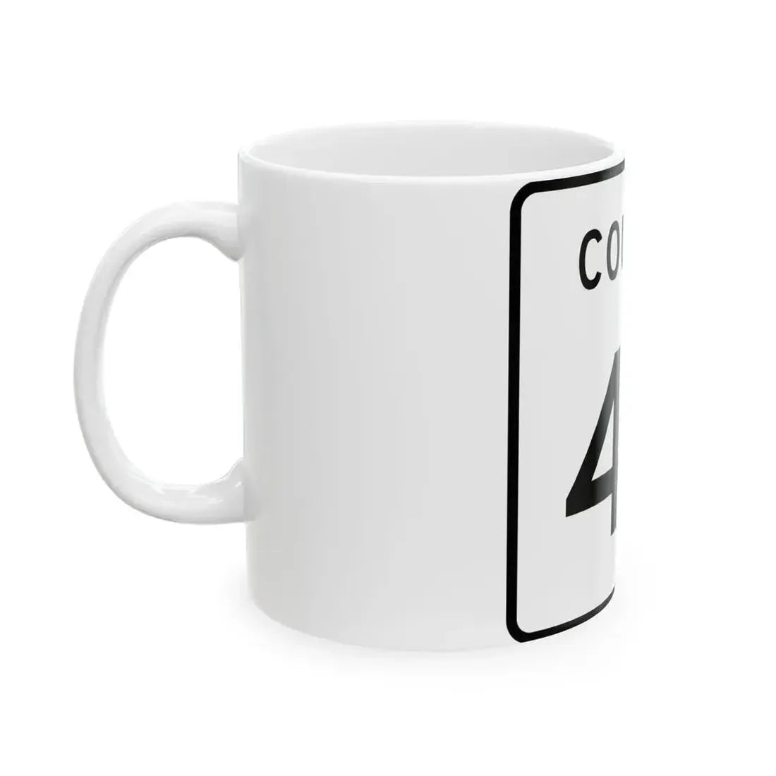 County 47 square (Minnesota) (Road Sign) White Coffee Mug - Go Mug Yourself