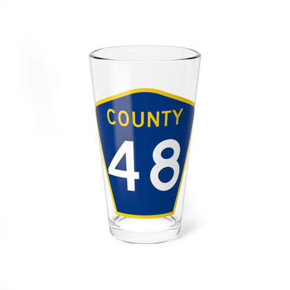 County 48 MN (Minnesota) (Road Sign) Pint Glass 16oz 16oz - Go Mug Yourself