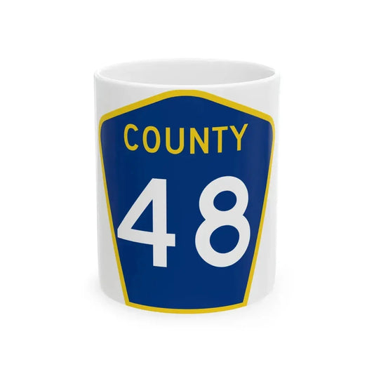 County 48 MN (Minnesota) (Road Sign) White Coffee Mug 11oz - Go Mug Yourself