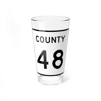 County 48 square (Minnesota) (Road Sign) Pint Glass 16oz 16oz - Go Mug Yourself