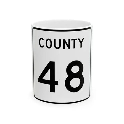 County 48 square (Minnesota) (Road Sign) White Coffee Mug 11oz - Go Mug Yourself