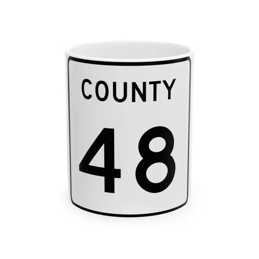 County 48 square (Minnesota) (Road Sign) White Coffee Mug 11oz - Go Mug Yourself