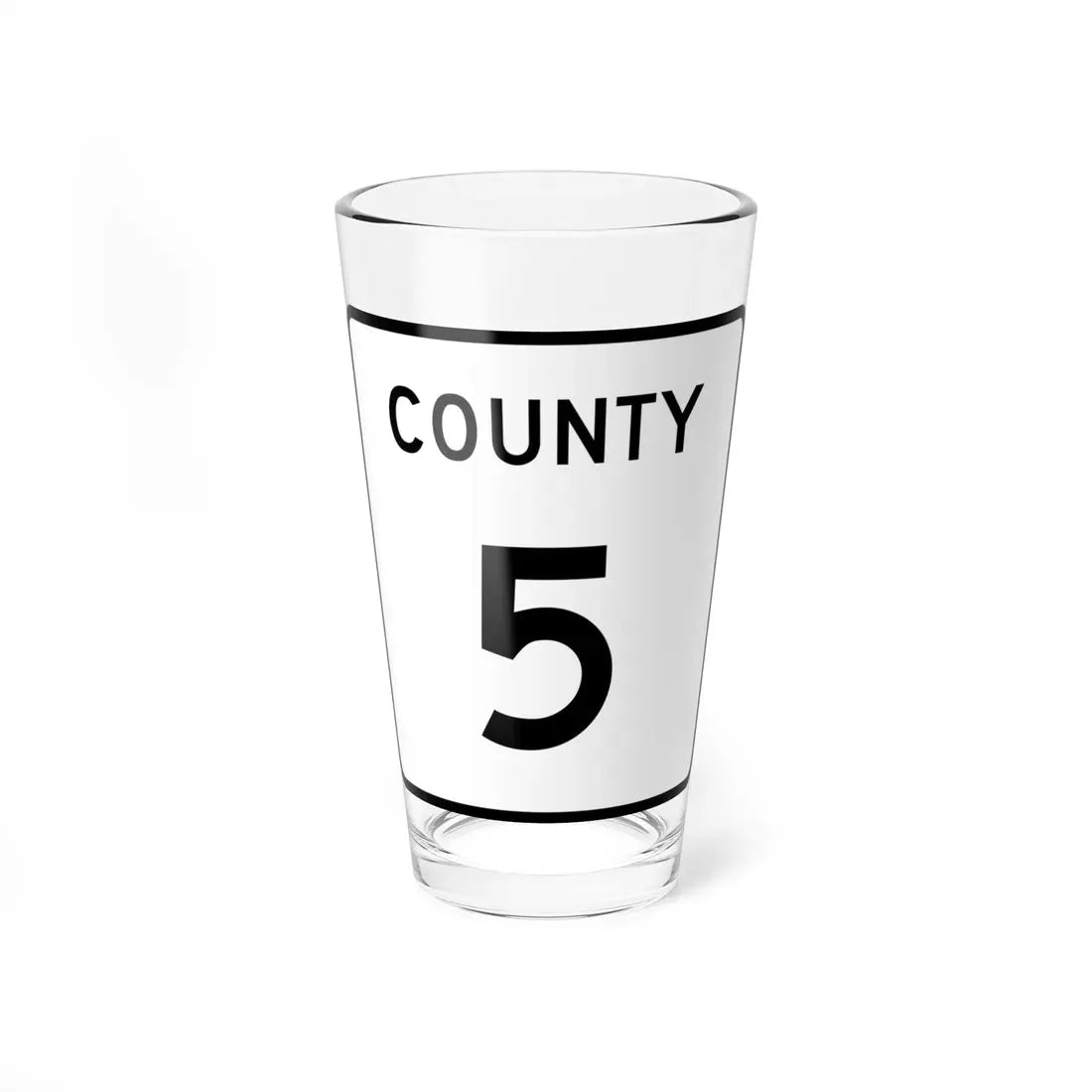 County 5 square (Minnesota) (Road Sign) Pint Glass 16oz 16oz - Go Mug Yourself