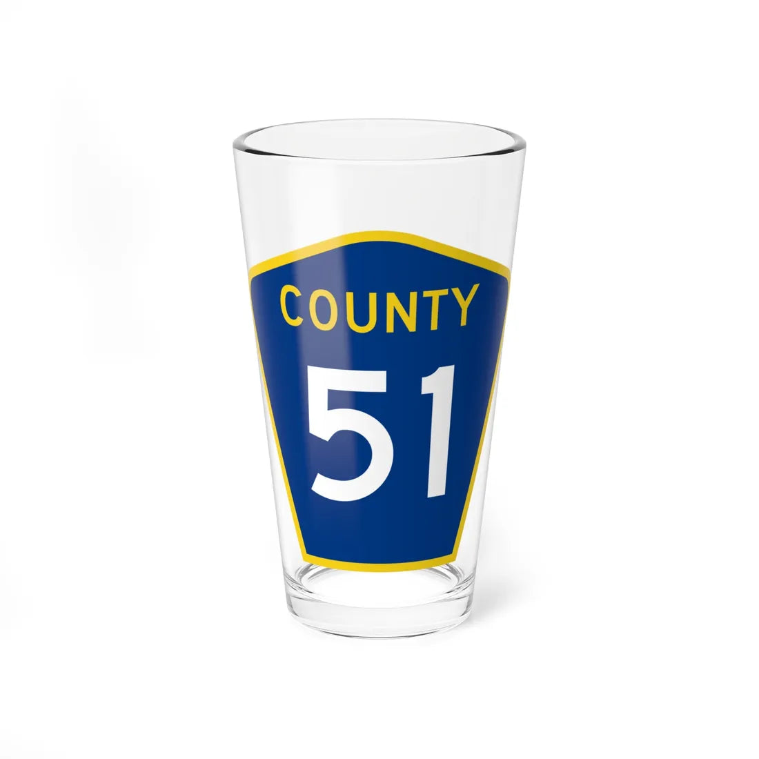 County 51 MN (Minnesota) (Road Sign) Pint Glass 16oz 16oz - Go Mug Yourself