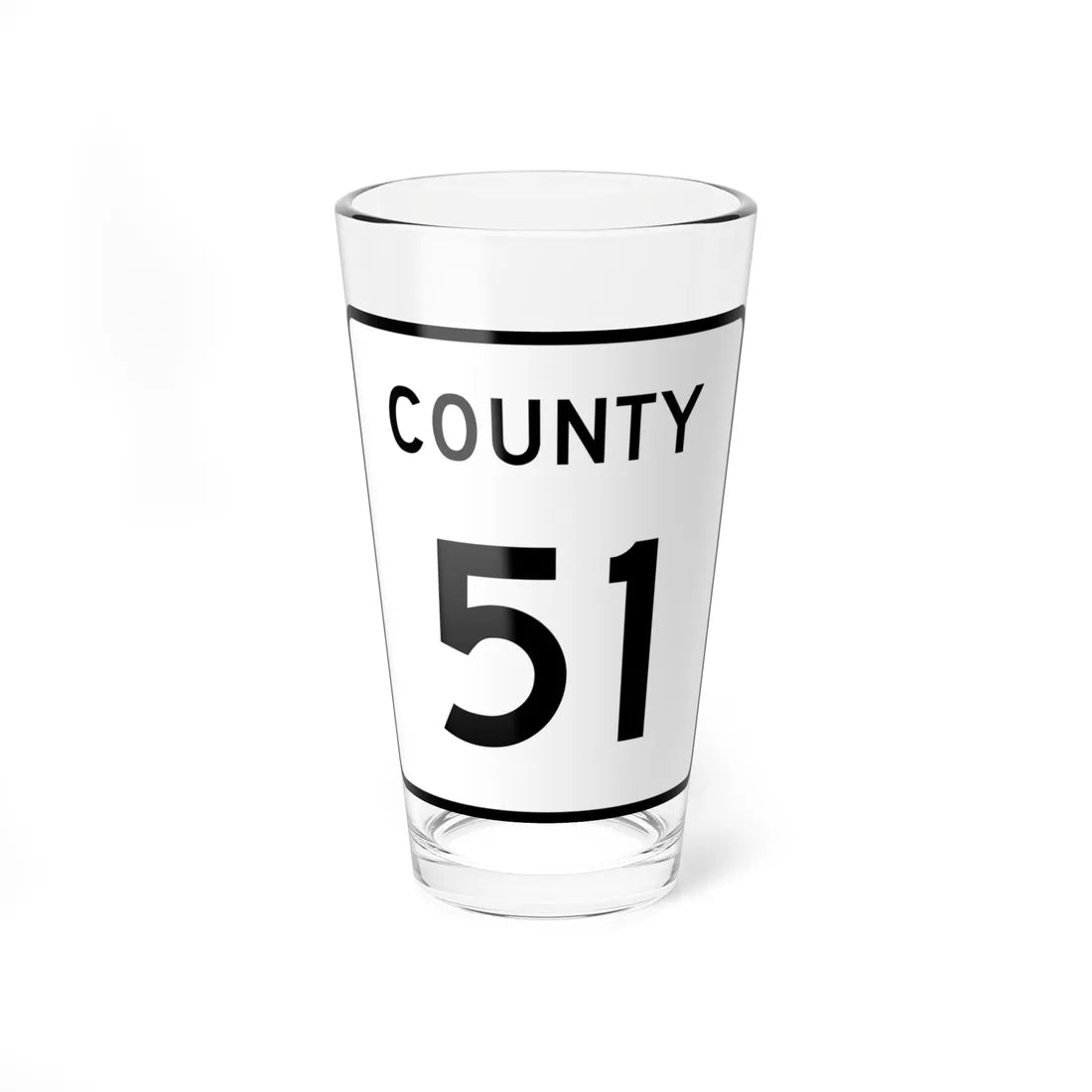 County 51 square (Minnesota) (Road Sign) Pint Glass 16oz 16oz - Go Mug Yourself