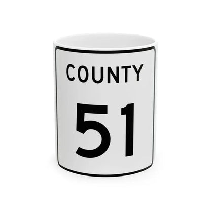 County 51 square (Minnesota) (Road Sign) White Coffee Mug 11oz - Go Mug Yourself
