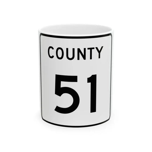 County 51 square (Minnesota) (Road Sign) White Coffee Mug 11oz - Go Mug Yourself