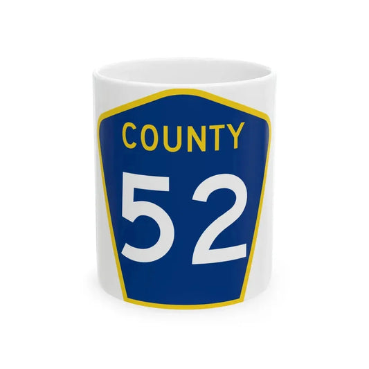 County 52 MN (Minnesota) (Road Sign) White Coffee Mug 11oz - Go Mug Yourself
