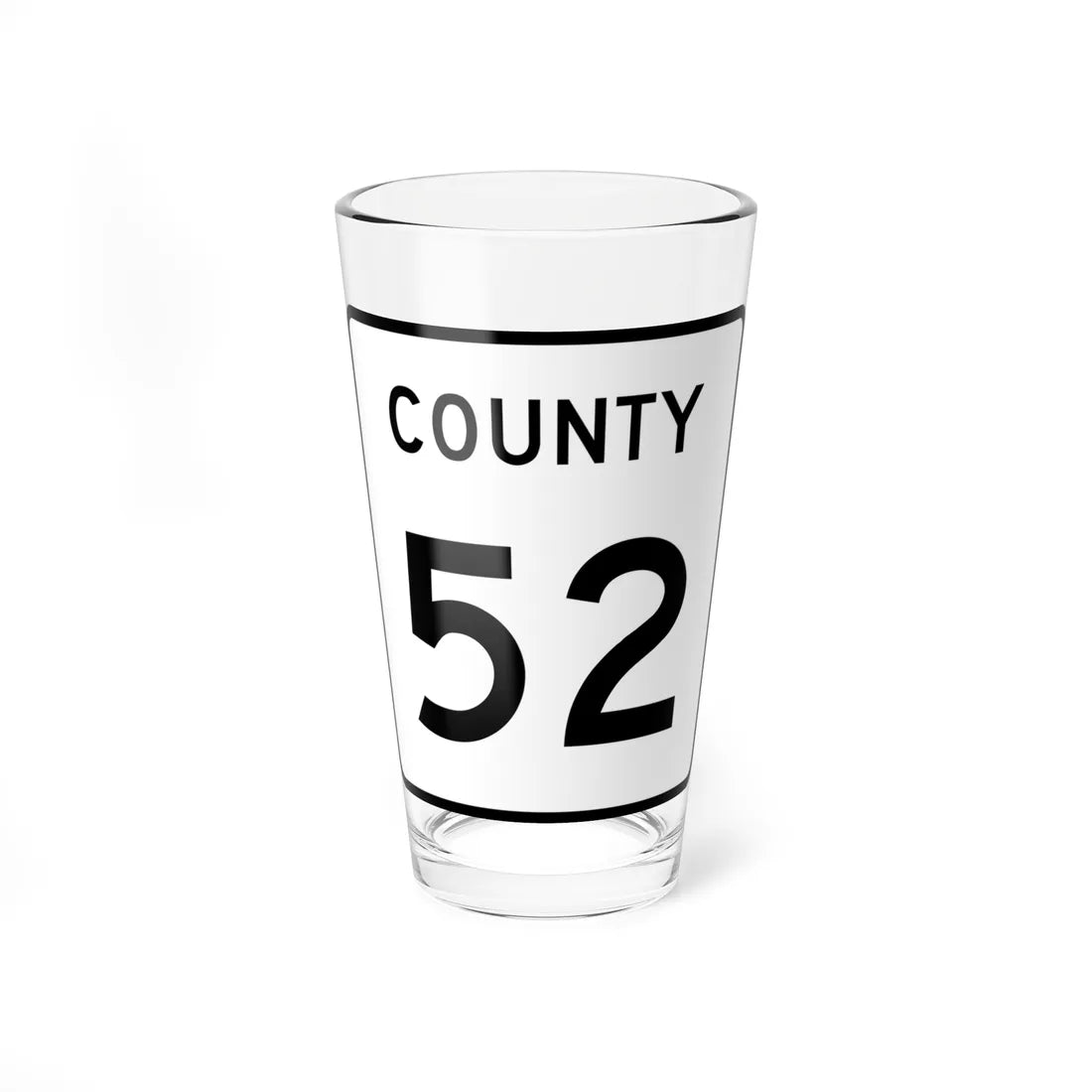 County 52 square (Minnesota) (Road Sign) Pint Glass 16oz 16oz - Go Mug Yourself