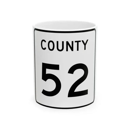 County 52 square (Minnesota) (Road Sign) White Coffee Mug 11oz - Go Mug Yourself