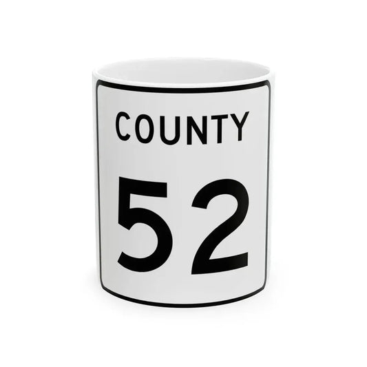 County 52 square (Minnesota) (Road Sign) White Coffee Mug 11oz - Go Mug Yourself