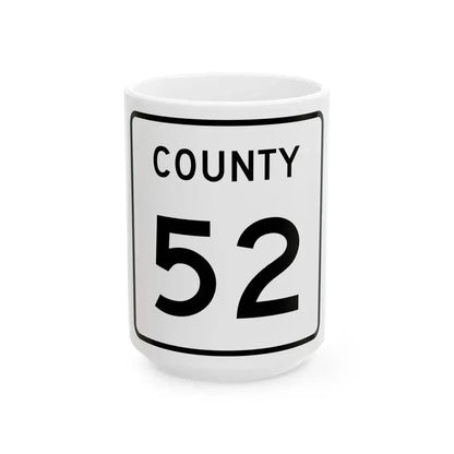 County 52 square (Minnesota) (Road Sign) White Coffee Mug 15oz - Go Mug Yourself