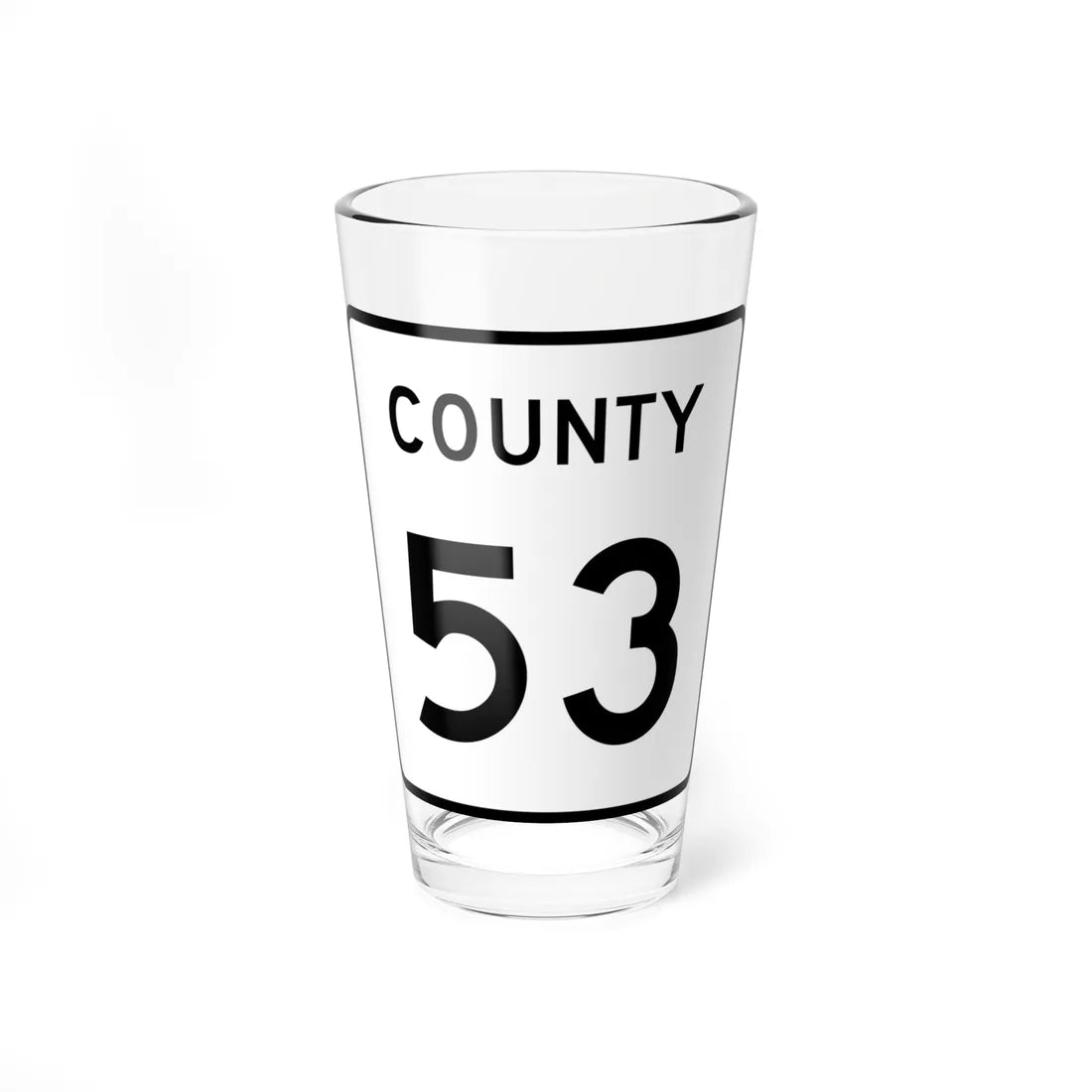 County 53 square (Minnesota) (Road Sign) Pint Glass 16oz 16oz - Go Mug Yourself