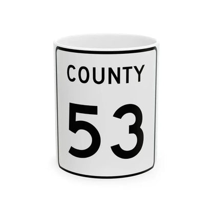 County 53 square (Minnesota) (Road Sign) White Coffee Mug 11oz - Go Mug Yourself