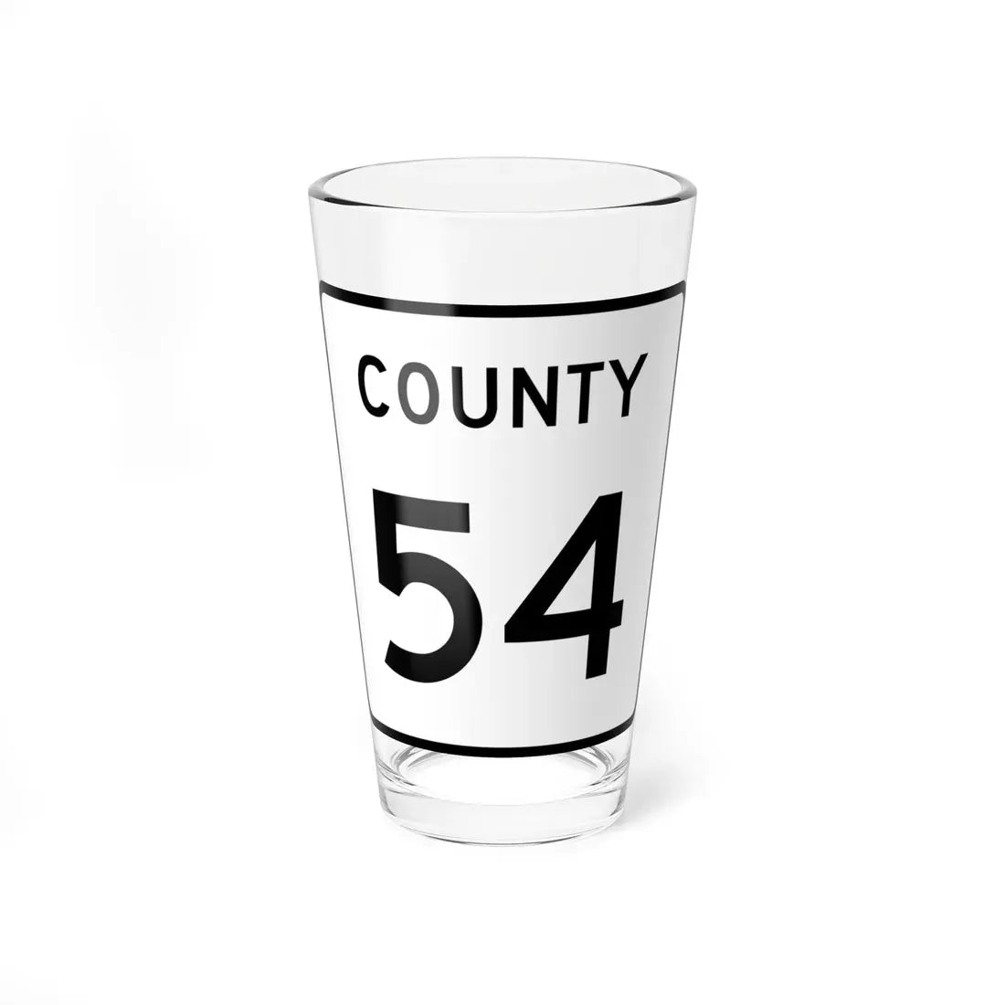 County 54 square (Minnesota) (Road Sign) Pint Glass 16oz 16oz - Go Mug Yourself
