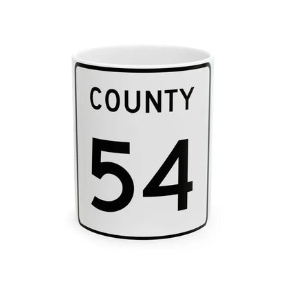 County 54 square (Minnesota) (Road Sign) White Coffee Mug 11oz - Go Mug Yourself