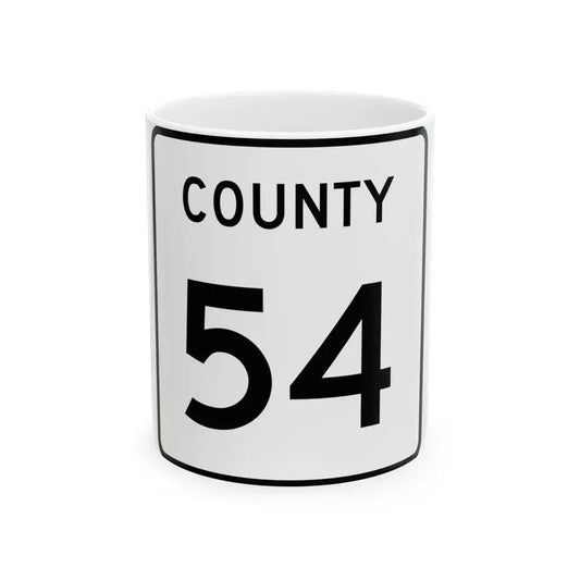 County 54 square (Minnesota) (Road Sign) White Coffee Mug 11oz - Go Mug Yourself