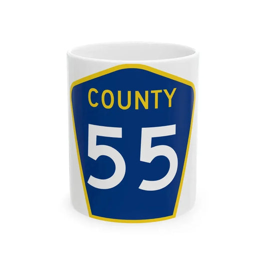 County 55 MN (Minnesota) (Road Sign) White Coffee Mug 11oz - Go Mug Yourself