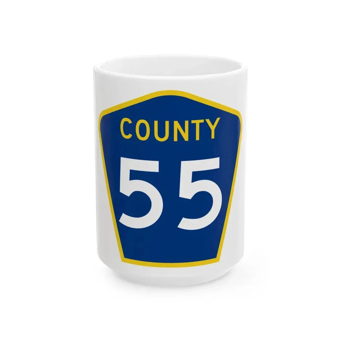County 55 MN (Minnesota) (Road Sign) White Coffee Mug 15oz - Go Mug Yourself