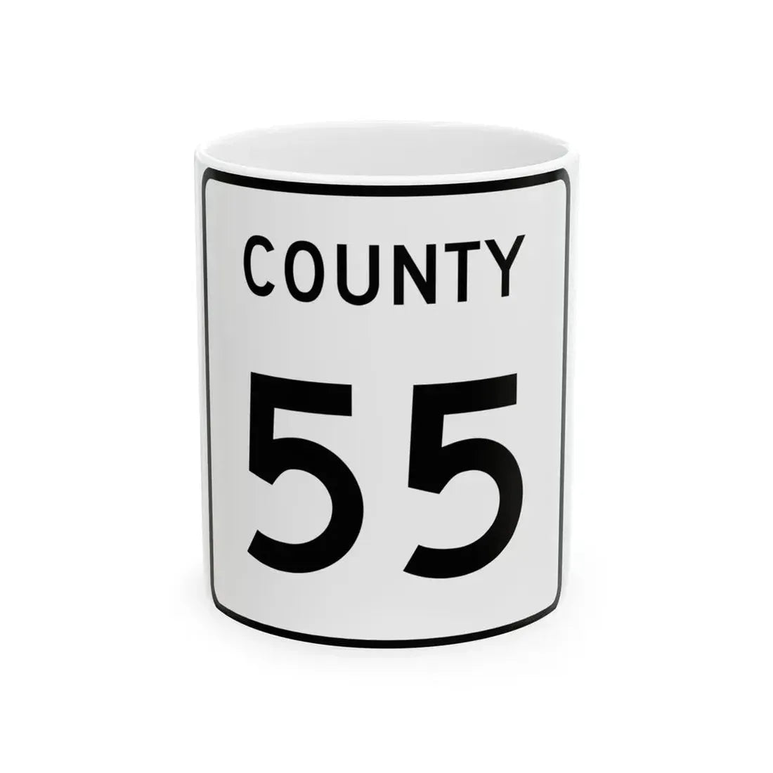 County 55 square (Minnesota) (Road Sign) White Coffee Mug 11oz - Go Mug Yourself