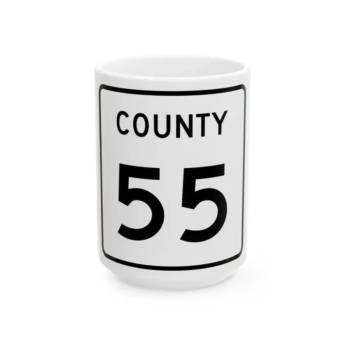 County 55 square (Minnesota) (Road Sign) White Coffee Mug 15oz - Go Mug Yourself