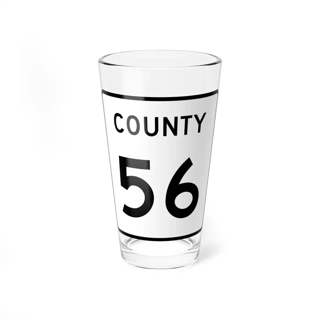 County 56 square (Minnesota) (Road Sign) Pint Glass 16oz 16oz - Go Mug Yourself