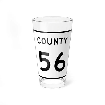 County 56 square (Minnesota) (Road Sign) Pint Glass 16oz 16oz - Go Mug Yourself