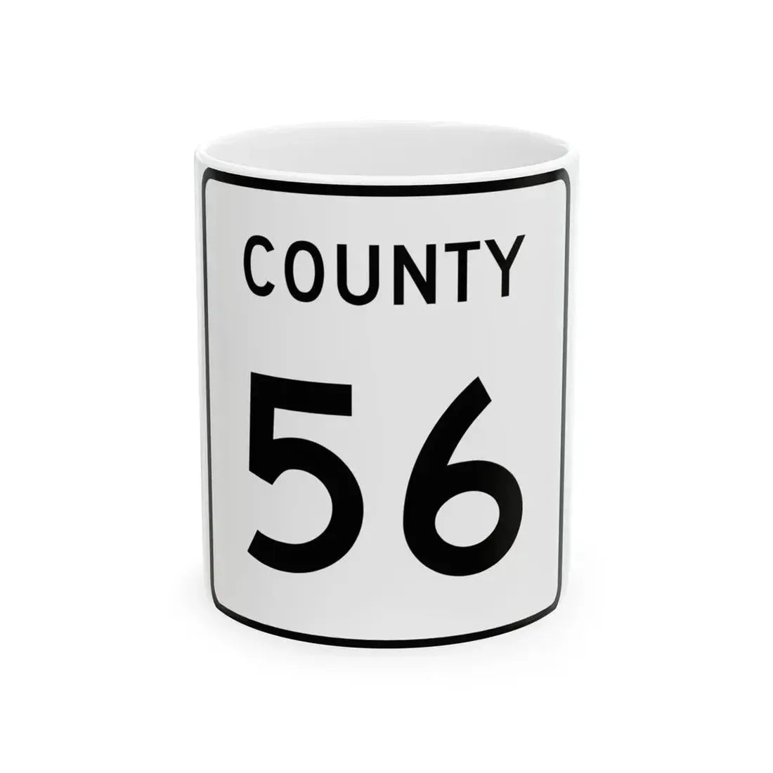 County 56 square (Minnesota) (Road Sign) White Coffee Mug 11oz - Go Mug Yourself